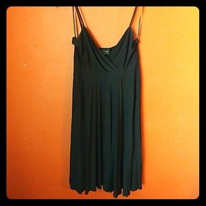 Black dress with cris cross V neck.